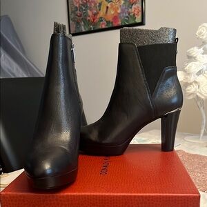 Donald Pliner Black Platform Ankle Boots